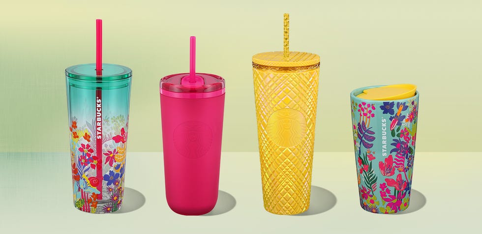starbucks four cup lineup floral mothers day color