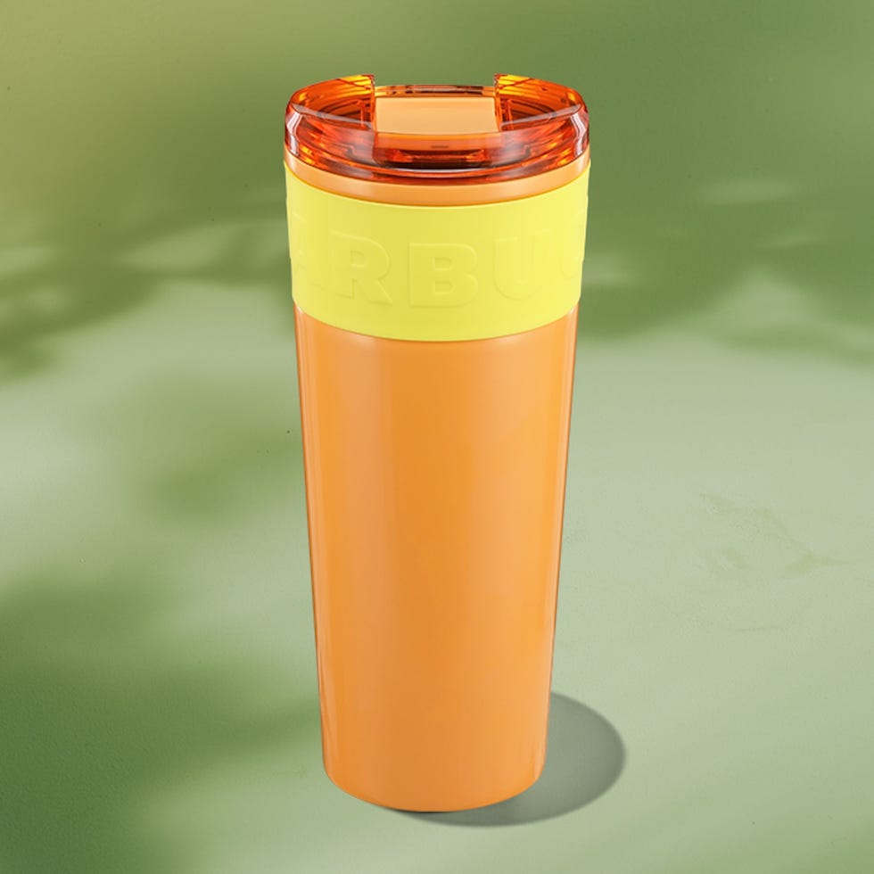 starbucks orange and yellow tumbler