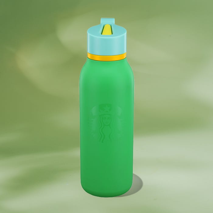 bright green water bottle