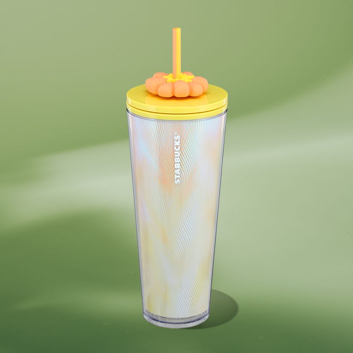 swirl cold cup with flower charm