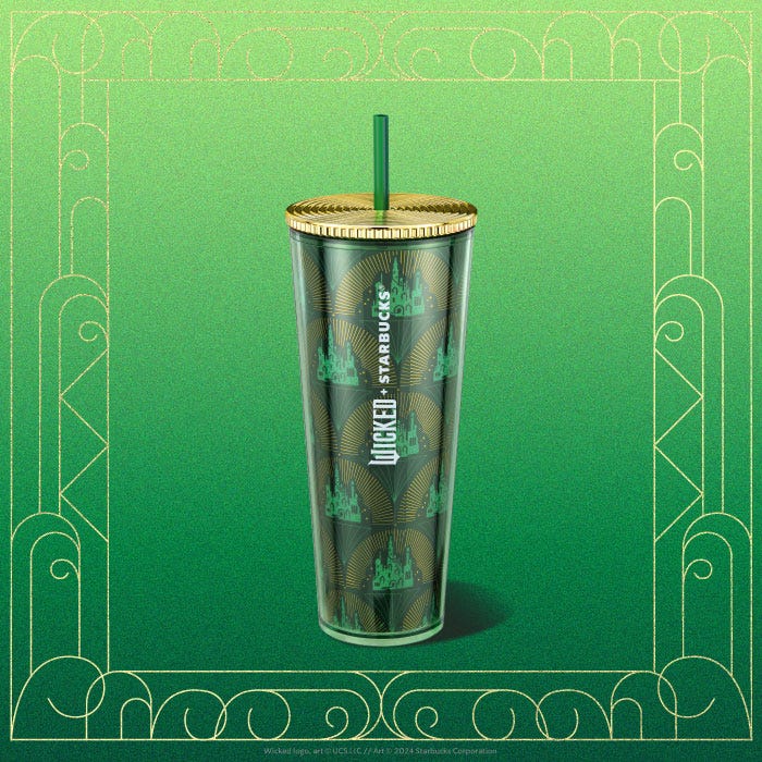 starbucks wicked metallic green cold cup