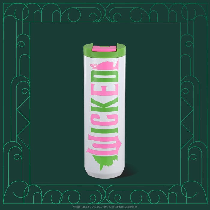 starbucks green and pink wicked tumbler