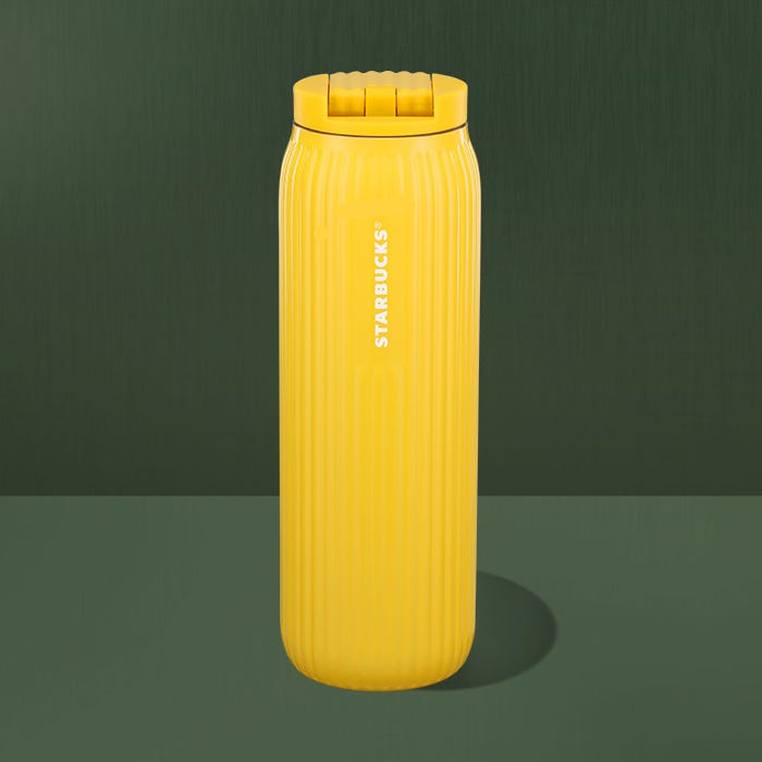 yellow pleated tumbler