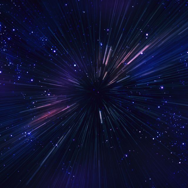 stars and streaks in space in purple blue and pink
