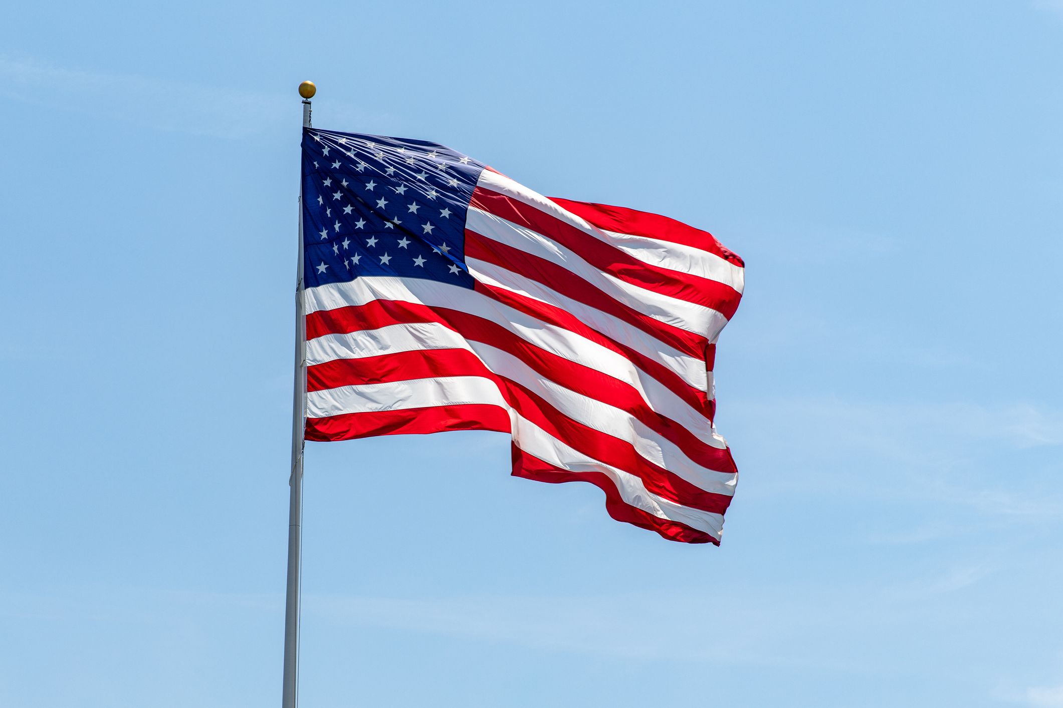 Stripes on shop flag