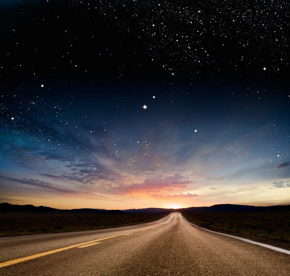 stars over remote highway