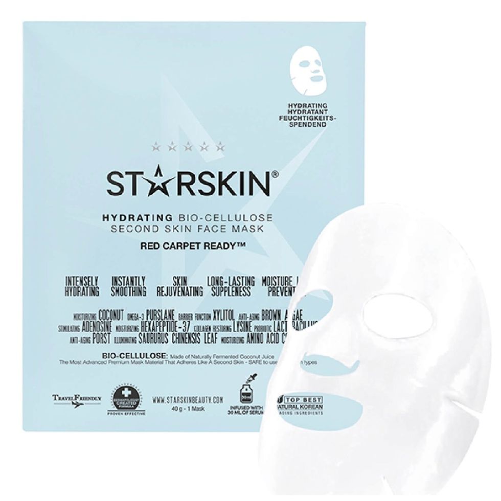starskin red carpet ready  hydrating coconut biocellulose second skin face mask