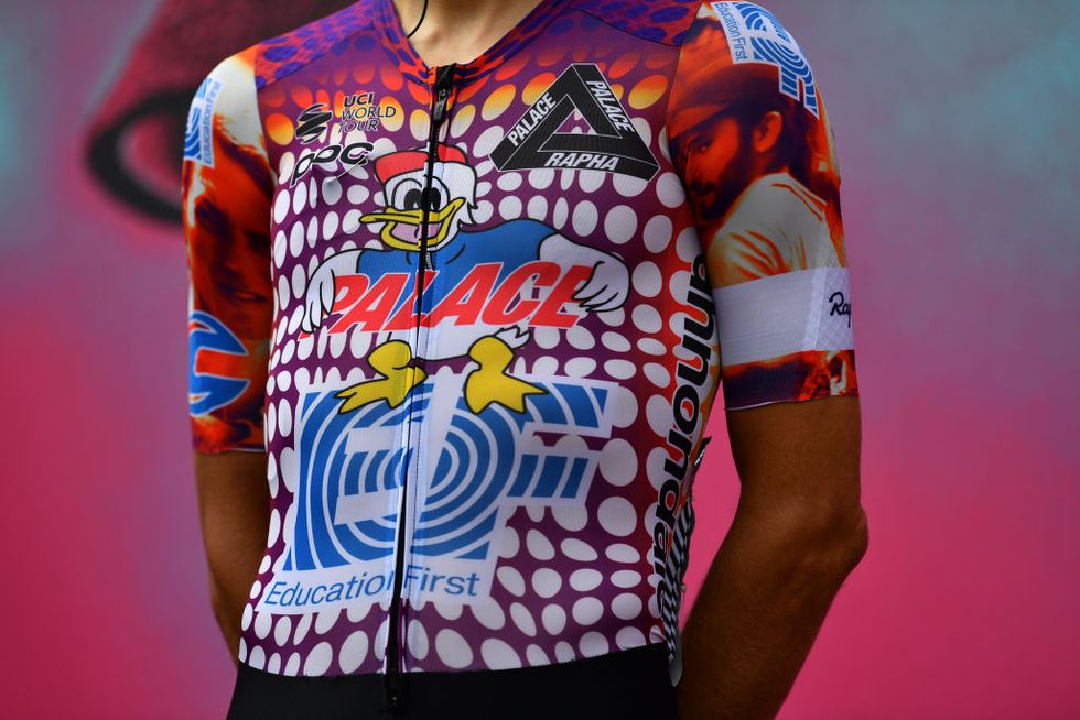 the ef cycling rapha  palace team jersey at the 103rd giro d'italia 2020   stage four