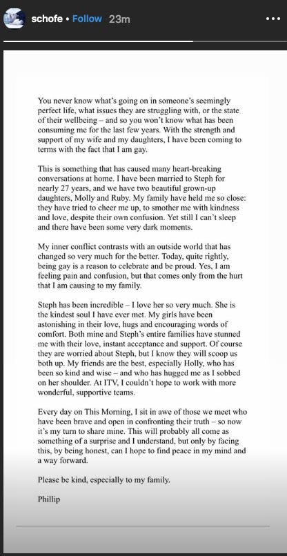 Phillip Schofield statement