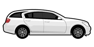 white station wagon graphic