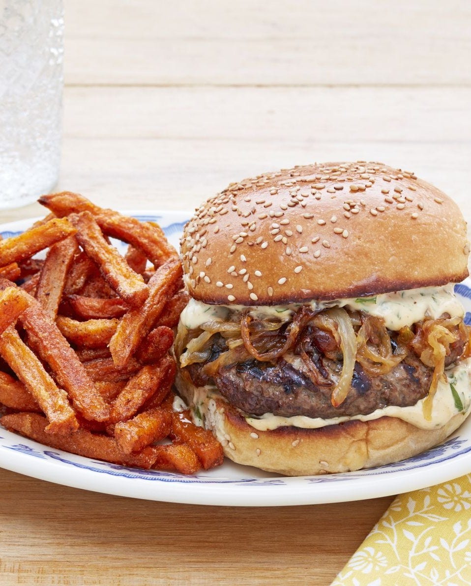 steak and potato recipes salisbury steak burgers with sweet potato fries