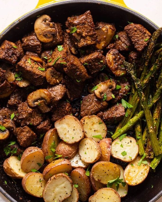 steak and potato recipes steak tips with roasted potatoes