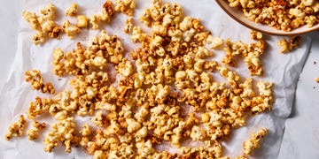 steak popcorn seasoning on top of a bowl of popcorn