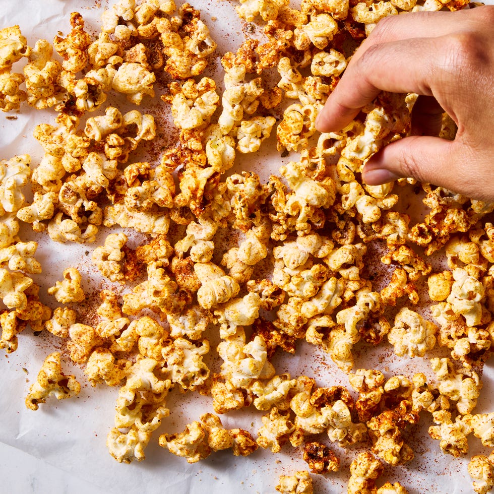 steak popcorn seasoning on top of a bowl of popcorn