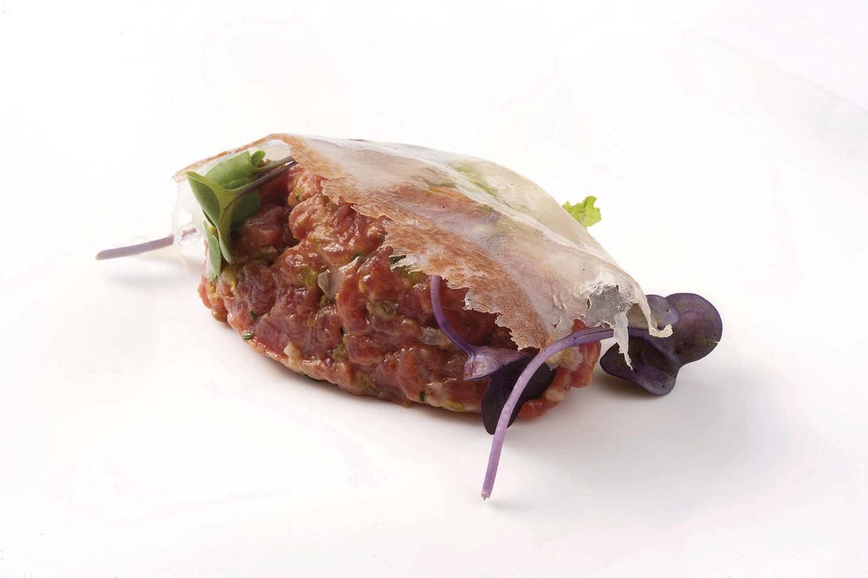 steak tartar con tocino