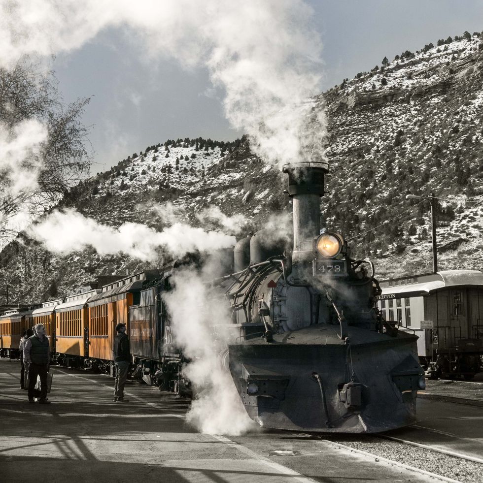 steam train waiting at durango station