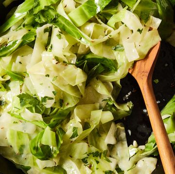 steamed cabbage in a skillet