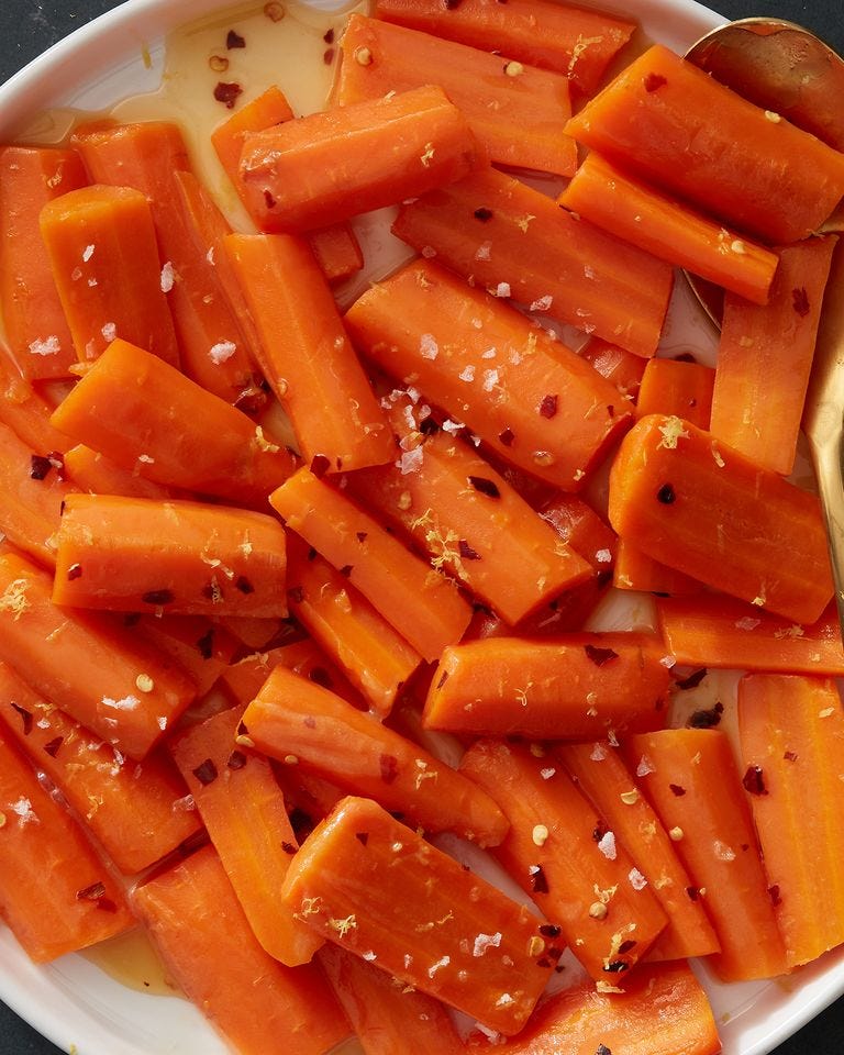 steamed carrots with hot honey butter