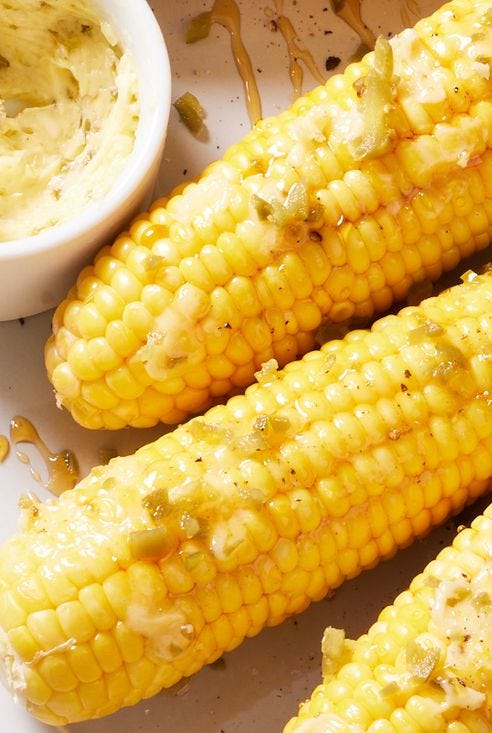 steamed corn on the cob