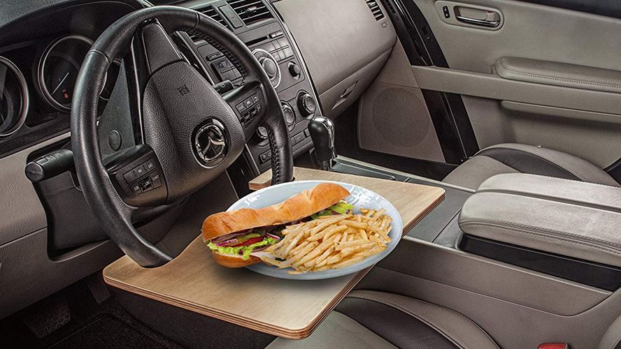 Car Food Tray for Car Laptop Food Steering Wheel Tray Drink Holder Desk,Detachable  Tray on