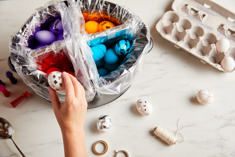 Slow Cooker Dyed Easter Eggs - Life With The Crust Cut Off