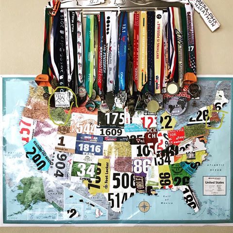 Running Large Hooked on Medals and Bib Hanger - Running Inspiration