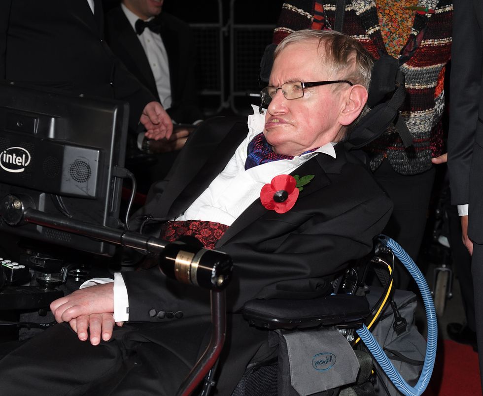 Stephen Hawking attends the Pride Of Britain Awards at The Grosvenor House Hotel on October 31, 2016 in London, England