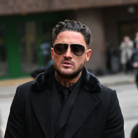chelmsford, england march 03 stephen bear speaks with journalists as he arrives for his sentencing hearing at chelmsford magistrates court on march 03, 2023 in chelmsford, england stephen bear was found guilty of voyeurism and two counts of disclosing private sexual photographs or film after he shared sexual content of ex girlfriend georgia harrison on onlyfans photo