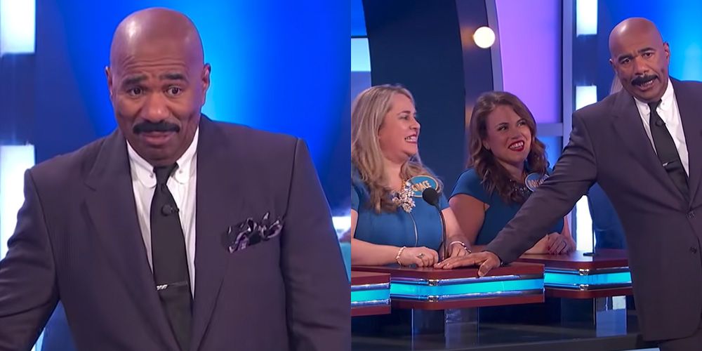 Family Feud host Steve Harvey taken aback by contestant's NSFW gesture on  stage