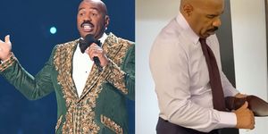 Steve Harvey Fans React to the Talk Show Host Using a Knife on His Shoes in New Instagram
