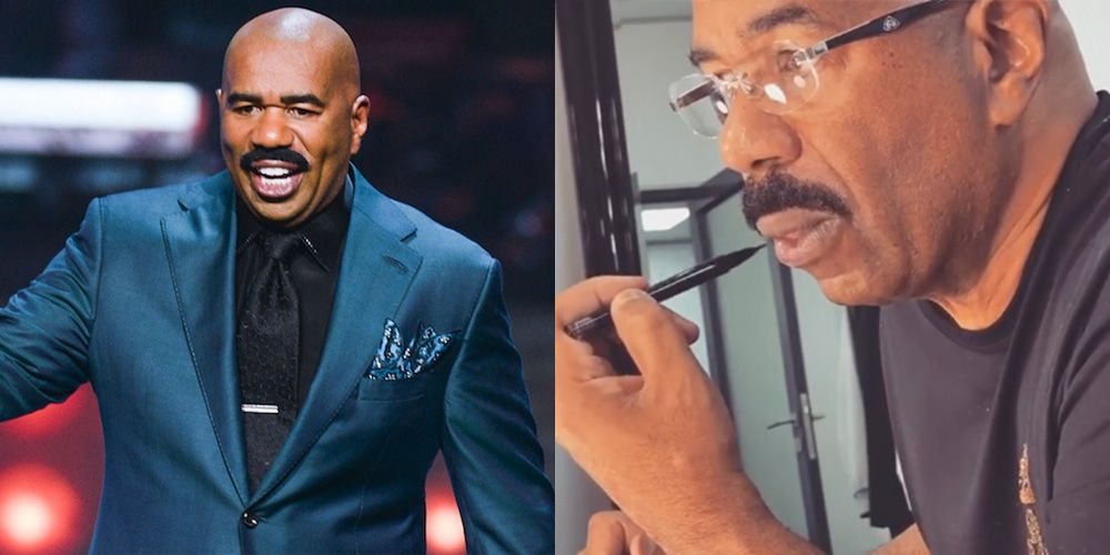 Steve Harvey Fans Go Crazy For His Mustache Routine on Instagram