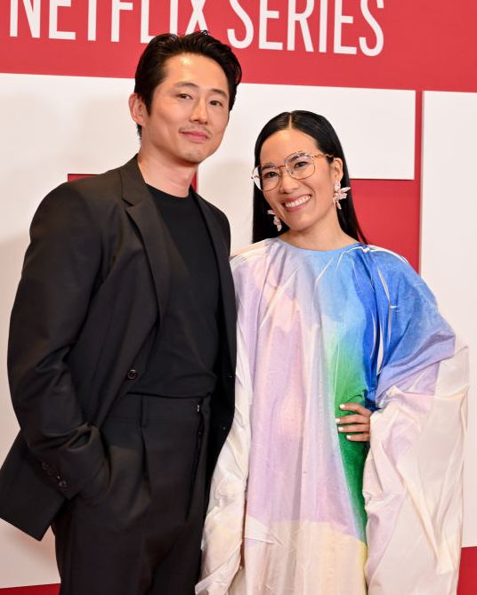 steven yeun and ali wong poing together for a photo