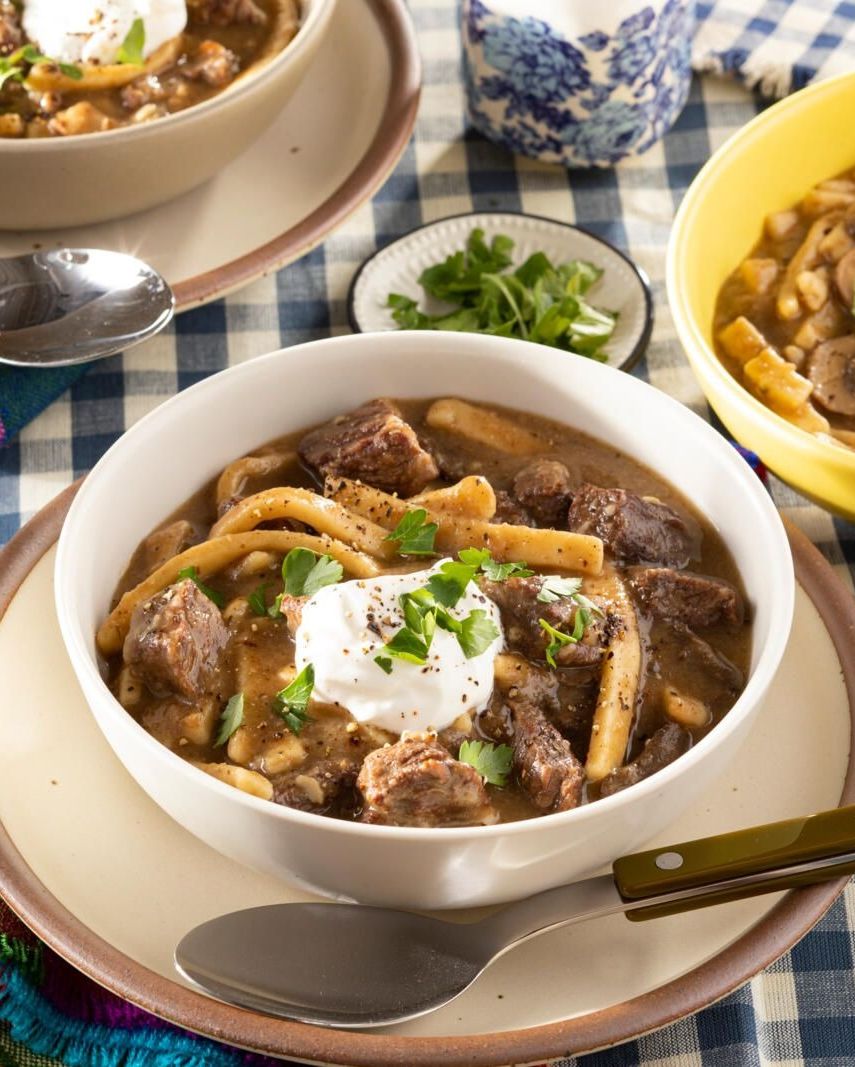 beef and noodles with sour cream