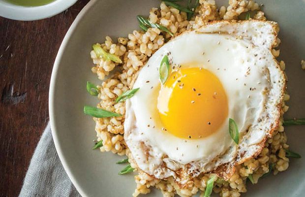 sticky chia brown rice with fried egg recipe
