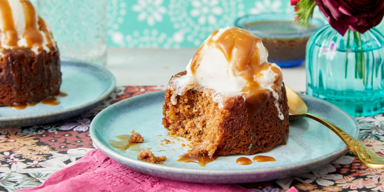 Easy and Healthy Sticky Toffee Pudding Tray Bake - Nourishing Niki