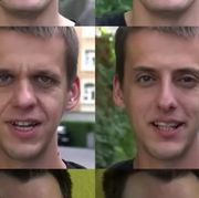 a man's face is swapped out with deepfake technology