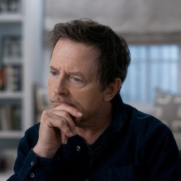 still a michael j fox movie, promo image showing the actor with his hand on his chin, deep in thought