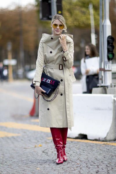 Clothing, Trench coat, Coat, Street fashion, White, Fashion, Outerwear, Overcoat, Pink, Footwear, 