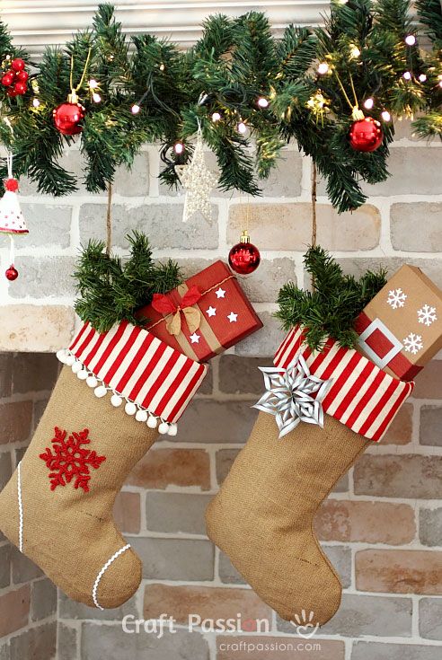 DIY Plain Canvas Stocking, 3 Easy Ways to Decorate a Stocking