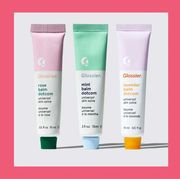 stocking stuffers for women  glossier balm dotcom trio and sienna naturals silk scrunchies in morning green