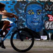 defaced george floyd mural is repainted