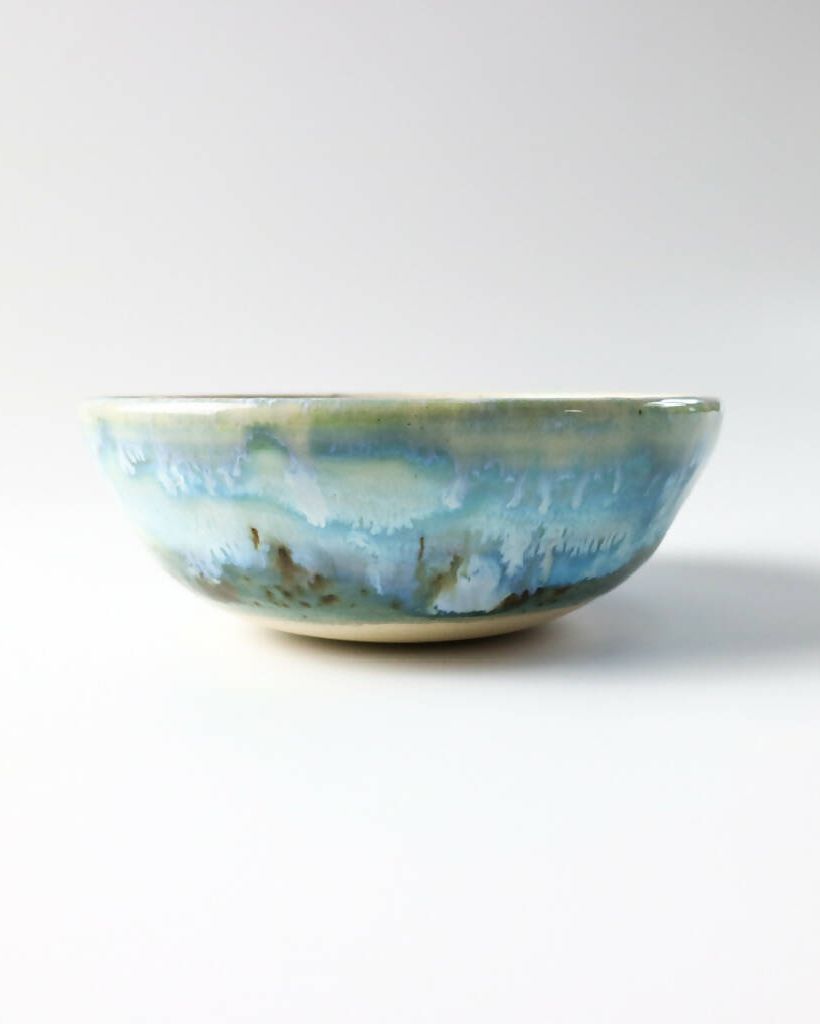 stoneware bowl in coastal glaze