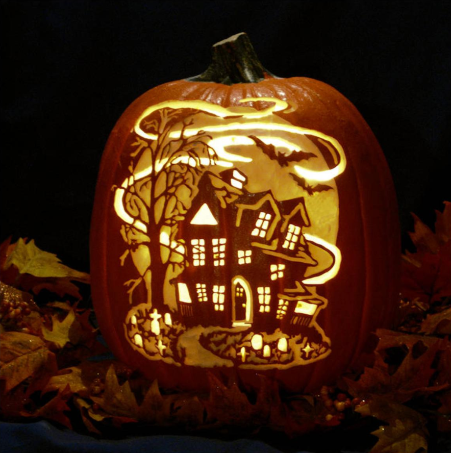 pumpkin carving haunted house