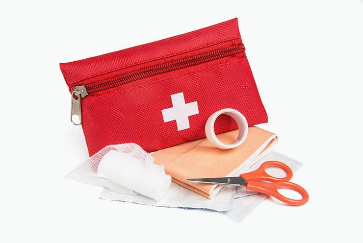 Carmine, Scissors, Symbol, Coquelicot, Medical bag, First aid kit, 