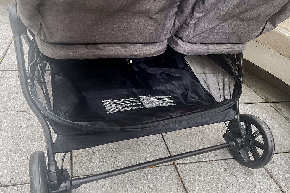 the under storage of the nuna trvl dubl stroller