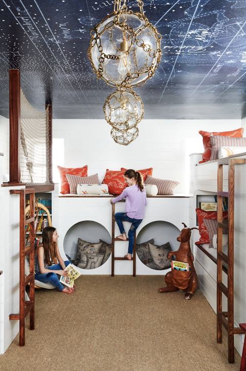 kids room with bunk beds