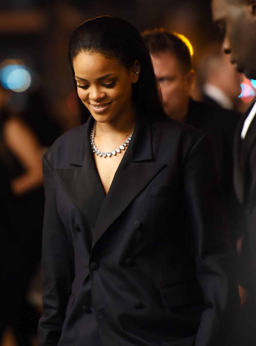 los angeles, ca february 08 singer rihanna arrives at the universal music group post grammy party presented by american airlines and citi at the theatre at ace hotel downtown la on february 8, 2015 in los angeles, california photo by amanda edwardswireimage