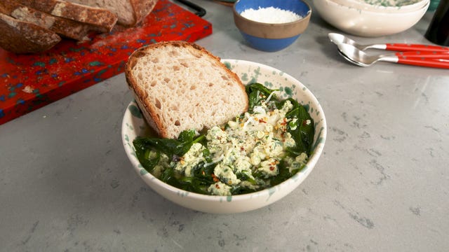 bowl of stracciatella soup