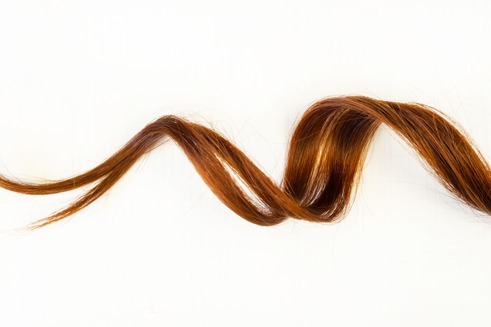 a strand of red hair