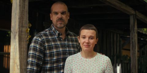 stranger things l to r david harbour as jim hopper and millie bobby brown as eleven in stranger things cr courtesy of netflix © 2022